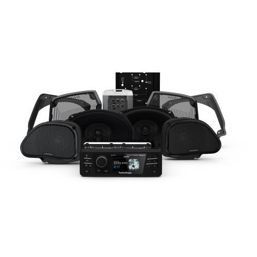 Rockford Fosgate HD9813RG-STAGE3 Source Unit, Four Speakers & Amplifier Kit Compatible With Select 1998-2013 Road Glide Motorcycles