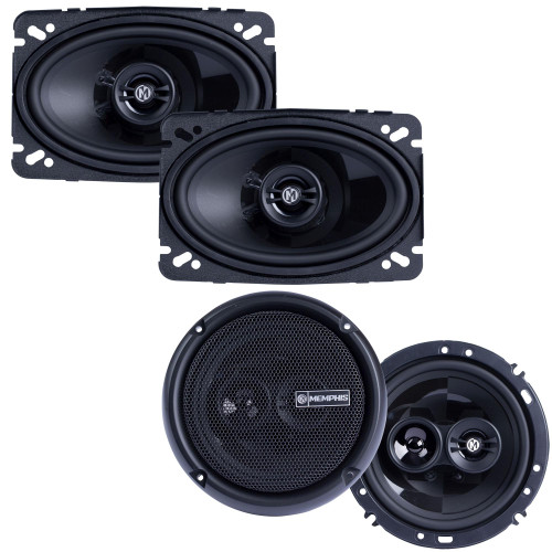 Memphis Audio 1 Pair of PRX46 4x6" Coaxial Speakers and 1 Pair of PRX603 6.5" 3-Way Coaxial Power Reference Series Speakers