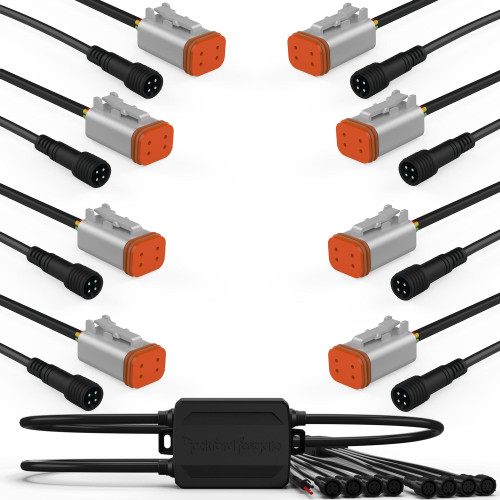 Rockford Fosgate PMX-RGB Color Optix Controller and 8 RGB-16C 16' Extension Cables
