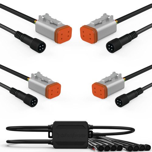 Rockford Fosgate PMX-RGB Color Optix Controller and 4 RGB-25C 25' Extension Cables