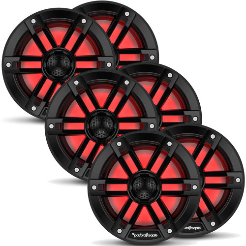 Rockford Fosgate 3 Pair M1-65B M1 Series 6.5” Color Optix Marine 2-Way System- 75 Watts Rms, 300 Watts Peak, Black Grilles Included