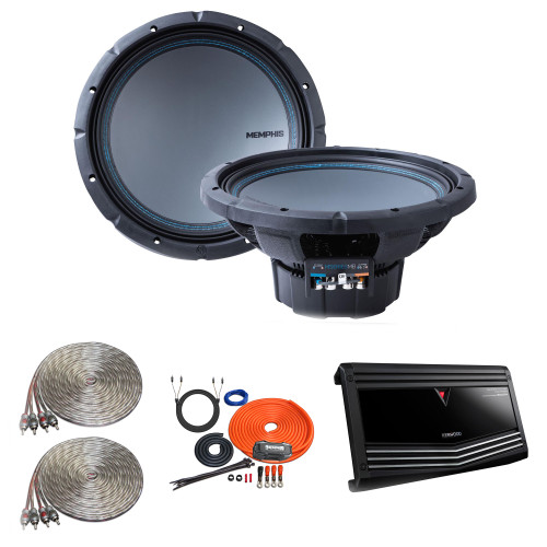 Memphis Audio - Two MB1024 10" MB Subwoofers compatible with Kenwood KAC-9106D Mono Amplifier and Bass Knob