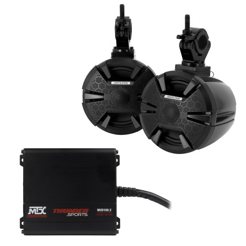 Alpine SPV-65-SXS 6.5" Powersports Cage Mount Speaker Pods with MTX MUD100-2 Amplifier