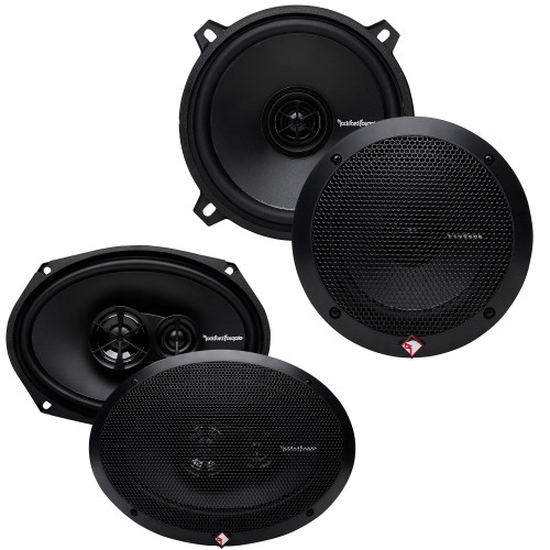 Rockford Fosgate 1 Pair of R1525X2 Prime 5.25" Coaxial and 1 Pair of R169X3 Prime 6X9" 3-Way Coaxial Speakers