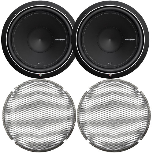 Rockford Fosgate 2 P1S2-15 Punch P1 15" 2-Ohm Subwoofers and 2 P1G-15 Stamped Grille Insert