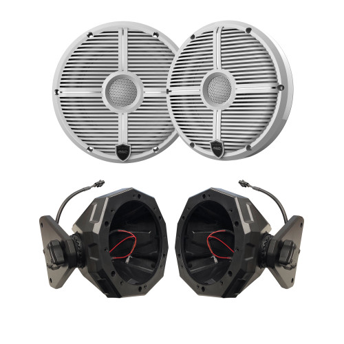 Wet Sounds 1-Pair RECON 6-XWW Marine Speakers with SSV JJL-CS65 JEEP 2017-up 4-door JL 6.5" Swivel Cage Pods