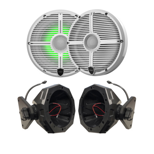 Wet Sounds 1-Pair RECON 6-XWW RGB Marine Speakers with SSV JJL-CS65 JEEP 2017-up 4-door JL 6.5" Swivel Cage Pods