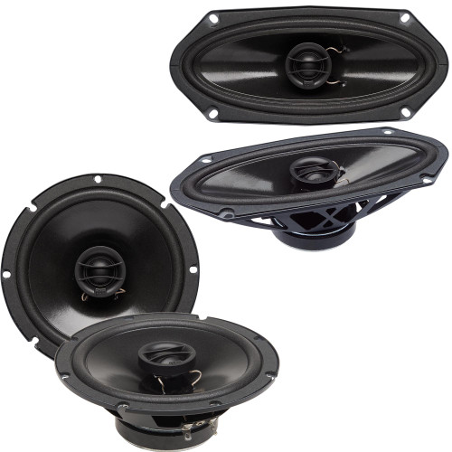PowerBass a Pair of S-4102 4X10" OEM Replacement Coaxial with a Pair of S-6502 6.5" OEM Replacement Coaxial Speakers