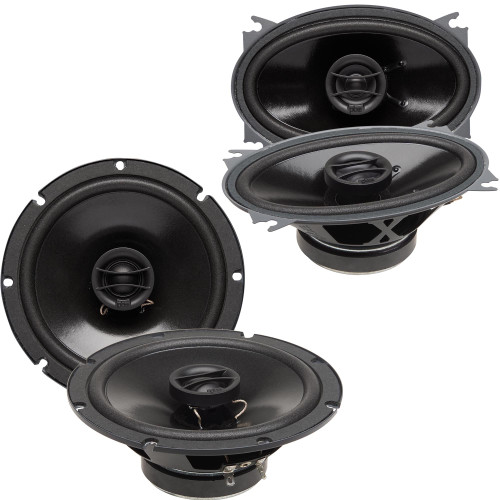 PowerBass a Pair of S-4602 4X6" OEM Replacement Coaxial with a Pair of S-6502 6.5" OEM Replacement Coaxial Speakers