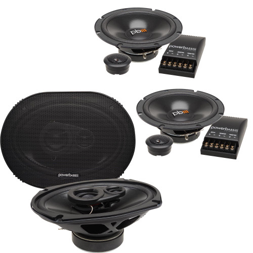 PowerBass a Pair of S-60C 6.5" OEM Replacement Component with a Pair of S-6903 6X9" OEM Replacement Coaxial Speakers