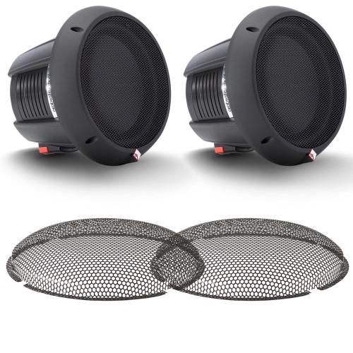 Rockford Fosgate 2 T1D410 Power Series T1 10" Dual 4-Ohm Subs & 2 T1SG10 Grille