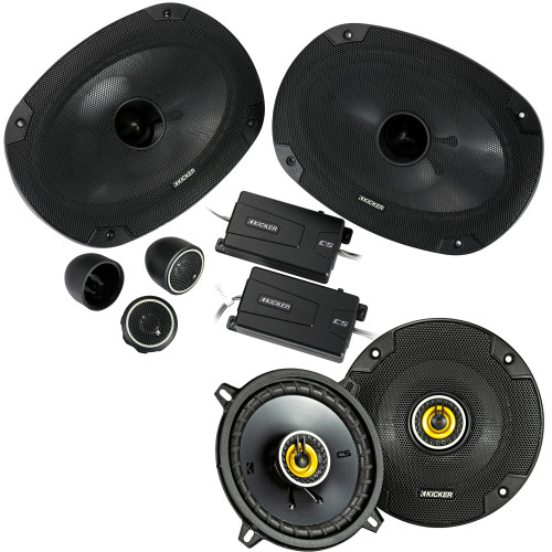 Kicker for Dodge Ram Truck 1994-2011 speaker bundle - CS 6x9" component speakers, and CS 5.25" coaxial speakers.