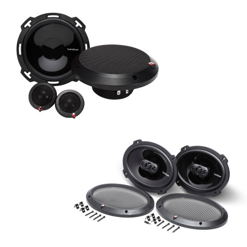 Rockford Fosgate - 1 Pair of P165-SE Punch 6.5" 2-Way Component Speakers with 1 Pair of P1694 Punch 6X9" 4-Way Speakers