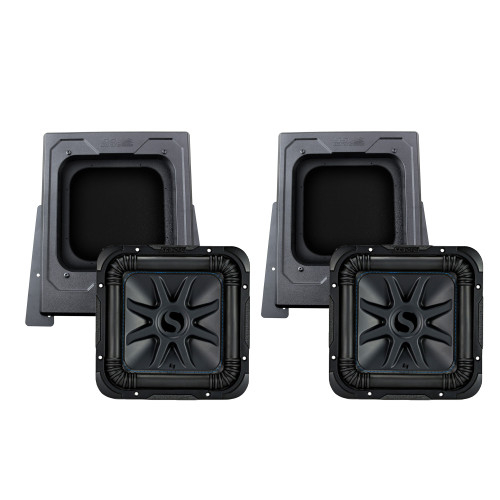 SSV Works Compatible With Polaris Slingshot Two SS-BS10U Subwoofer Enclosures with Two Kicker 44L7S104 10" 600 Watt Solobaric Dual 4 OHM woofers