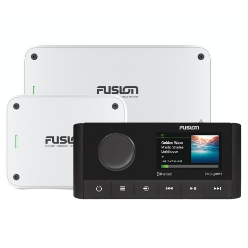 Fusion MS-RA210 Apollo Marine Entertainment System With Fusion MS-AP82400 Apollo 8 Channel and MS-AP12000 Mono Amplifiers