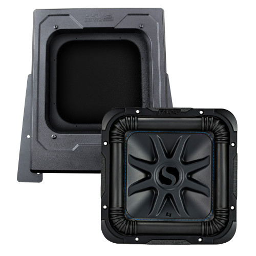 SSV Works Compatible With Polaris Slingshot SS-BS10U Subwoofer Enclosure with Kicker 44L7S104 10" 600 Watt Solobaric Dual 4 OHM woofer