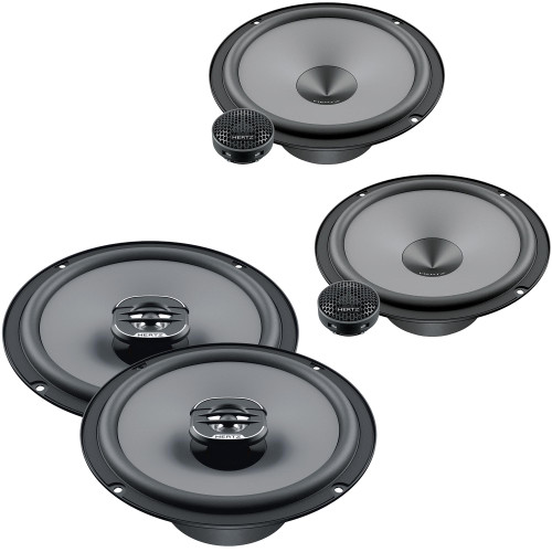 Hertz One Pair of K-165 UNO Series 6.5" 2-Way Component Speakers and One Pair X 165 UNO Series 6.5" Coaxial Speakers