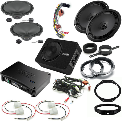 Audison Front, Rear, Amp, and 10" Sub Plus Bundle Compatible with 18-21 Ford F-150 Non Sony Sound Systems