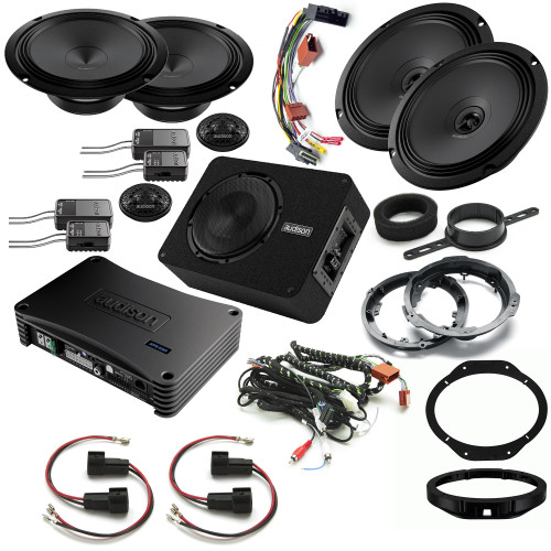 Audison Front, Rear, Amp, and 10" Sub Plus Bundle Compatible with 15-17 Ford F-150 Non Sony Sound Systems
