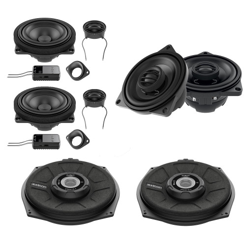 Audison Front Speakers, Rear Speakers, and Sub Bundle Compatible With 07-12 BMW 1 Series 3 Door E81 Base Sound System