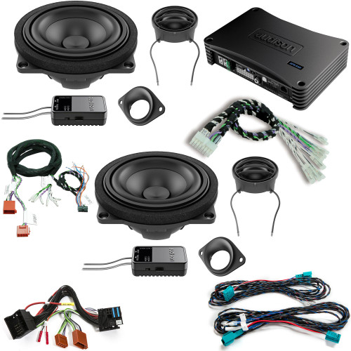 Audison Front Speakers, and Amplifier Bundle Compatible With 07-13 BMW 1 Series Cabrio E88 Base Sound System