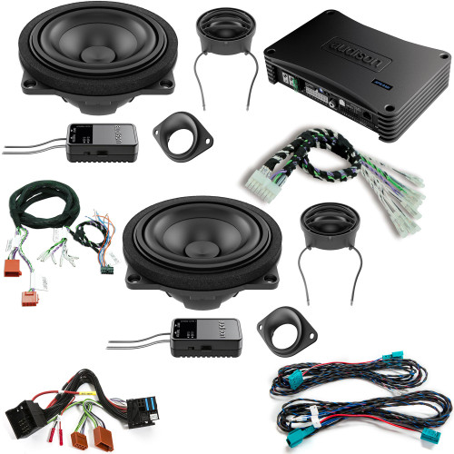 Audison Front Speakers, and Amplifier Bundle Compatible With 14-18 BMW 2 Series Coupe F22 Base Sound System