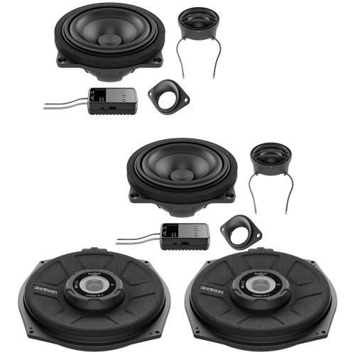 Audison Front Speakers, and Subwoofers Bundle Compatible With 13-21 BMW 3 Series GT F34 Base Sound System