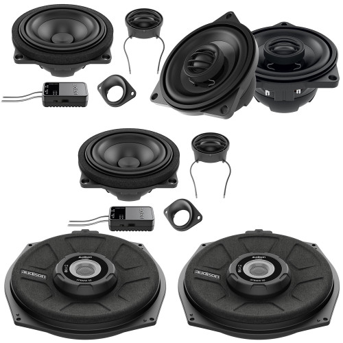 Audison Front Speakers, Rear Speakers, & Subwoofer Bundle Compatible With 07-13 BMW 1 Series Coupe E82 HiFi Sound System
