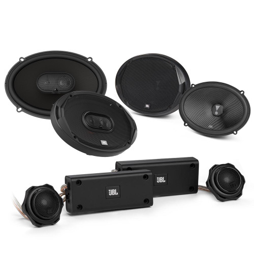 JBL - STADIUM962M 6x9" 3-Way Coax Car Audio Speakers (Pair) w/ STADIUM962C 6x9" 2-Way Coax Car Audio Component Speakers (Pair)