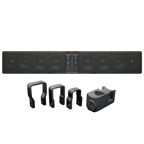 PowerBass 8 Speaker Amplified Soundbar with Square Bar Mounting Compatible with Golf Carts