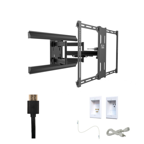 Kanto PMX680 Tv Mounting package W/ Single outlet thru wall power kit