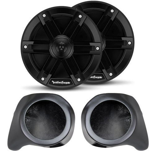 Rockford Fosgate M0-65B Black Grill 6.5" Marine Coaxials SSV Works Front Speaker Pods Compatible with Yamaha YZX1000R