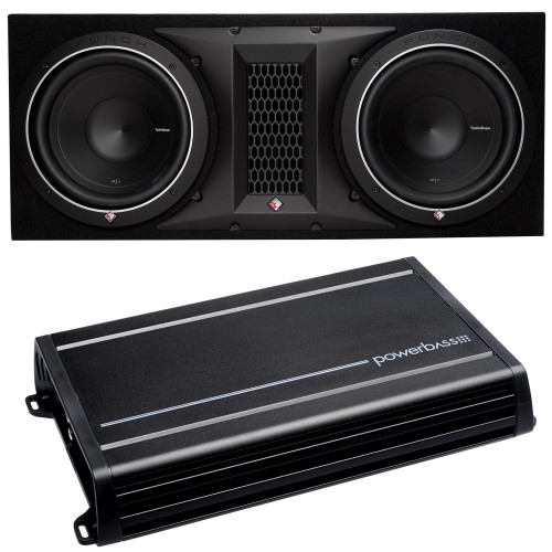 Rockford Fosgate P1-2X12 Dual 12" Loaded Enclosure compatible with Powerbass ACS-1000D Amplifier