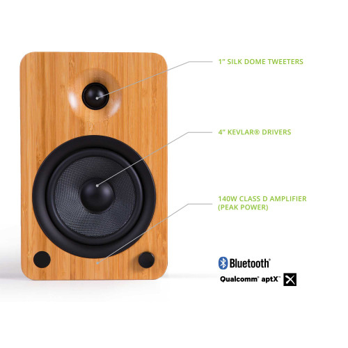 Kanto YU4 Powered Speakers with Bluetooth, Built-In Phono Preamp