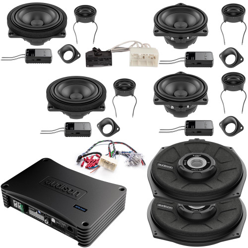 Audison Front, Rear Speakers, Amplifiers, and Subwoofers Bundle Compatible With 15-21 BMW 2 Series M2 F87 HiFi Sound System