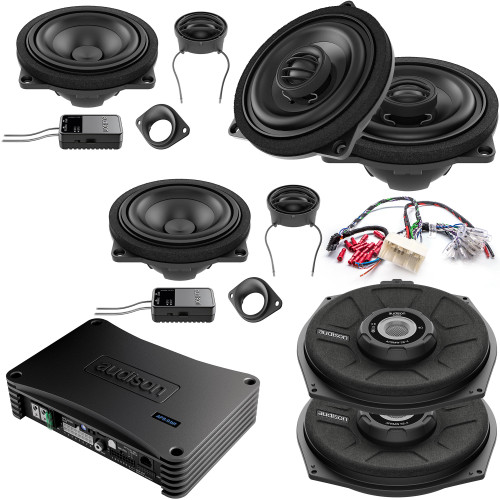 Audison Front, Rear Speakers, Amplifiers, and Subwoofers Bundle Compatible With 05-12 BMW 3 Series Touring E91 HiFi Sound System