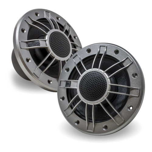 BLUAVE M7.0CX3-S 7" Marine Coaxial Speakers With MG70 Marine Grills In Silver