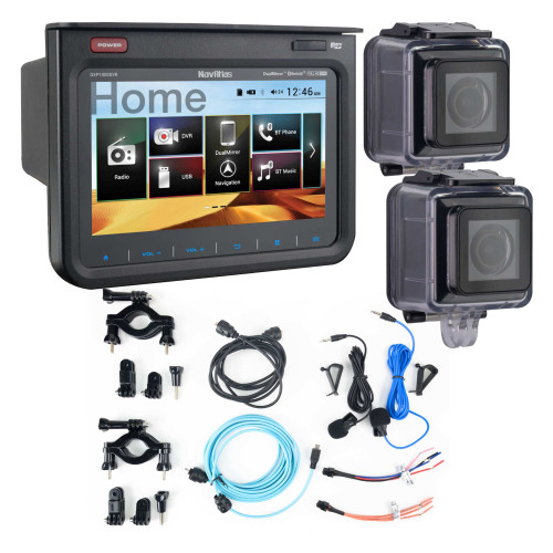 NavAtlas DXP1000DVR - 7" Command Center with Bluetooth and Dual Camera DVR for Polaris RZR 900/1000 - Used Good