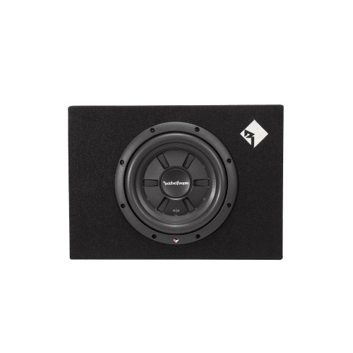 Rockford Fosgate R2S-1X10 10" Sealed Slim Loaded Enclosure, 200 Watts Rms, - 2-Ohm Final, H 13.5” X W 19.0” X Dtop 3.3” X Dbot 5.3” - Used Good