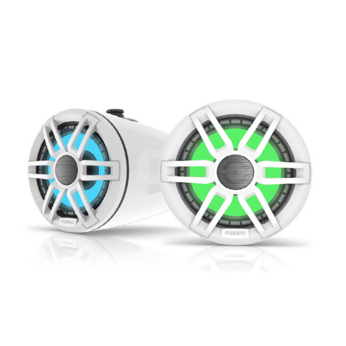Fusion XS-FLT652SP 6.5" Sport Grill Wake Tower Speakers, RGB LED with Pipe Clamps