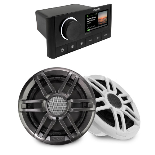 Fusion MS-RA670 Marine Receiver with 1 Pair Fusion XS-F77SPGW 7.7" Marine Speakers