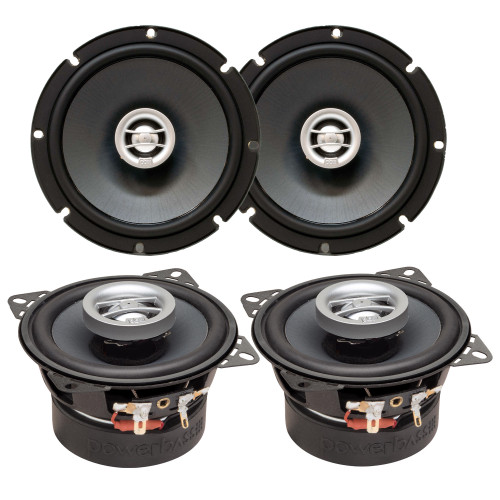 PowerBass 1 Pair of OE-402 4" Coaxial 2-Ohm + 1 Pair of OE-652 6.5" 2-Ohm Speakers