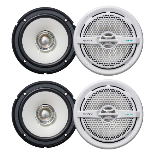 Sony - Two Pairs of XS-MP1611 6.5 in (16 cm) Dual-Cone Marine Speakers