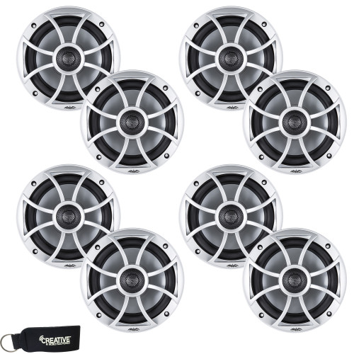 Wet Sounds - Four Pairs of XS-65i-S Silver Marine Grade 6.5" Speakers - 60 RMS 120 Max