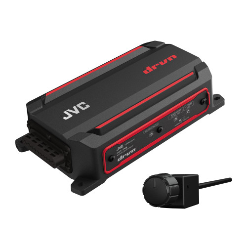 JVC KS-DR2001D Compact Mono Digital Amplifier for Compact Car, Marine, UTV and Motorcycle / Max Power 600W / 300W RMS @ 2 ohms / Wired Level Control Included