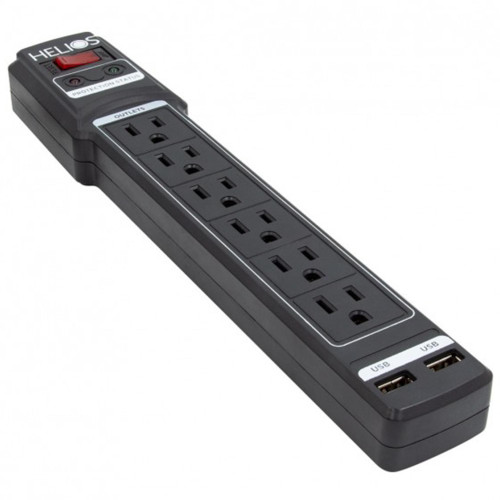 Metra Home Theater MHT-AS-P-206 Six Outlet Surge Protector With Two USB Outlets