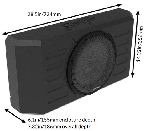 Stinger TXFBB12 Swing Gate Mounted Subwoofer Enclosure Loaded with