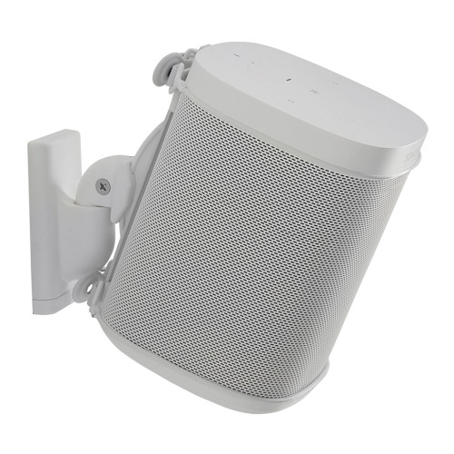 Sanus SAN-WSWM21-W1 White, Single, Wireless Speaker Swivel and Tilt Wall Mount designed for Sonos ONE. Play:1, and Play:3
