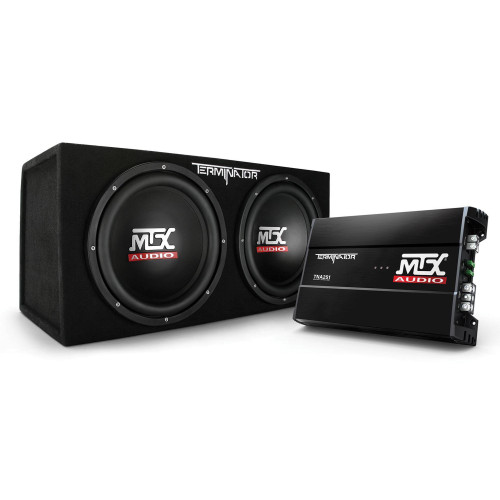 MTX Audio TNP212D2 Terminator Series Dual 12" 400W RMS Sealed Enclosure and Mono Block Amplifier - Used Acceptable