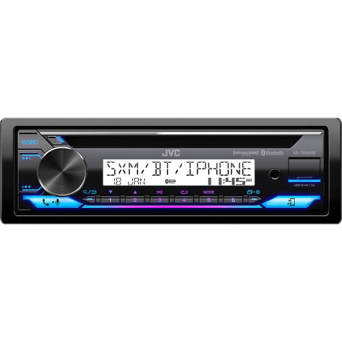 JVC KD-T92MBS CD Receiver featuring Bluetooth, USB, Backlit Display, Conformal Coated PCB, 13-Band EQ, Variable-Color Illumination, JVC Remote App Compatibility - Used Good